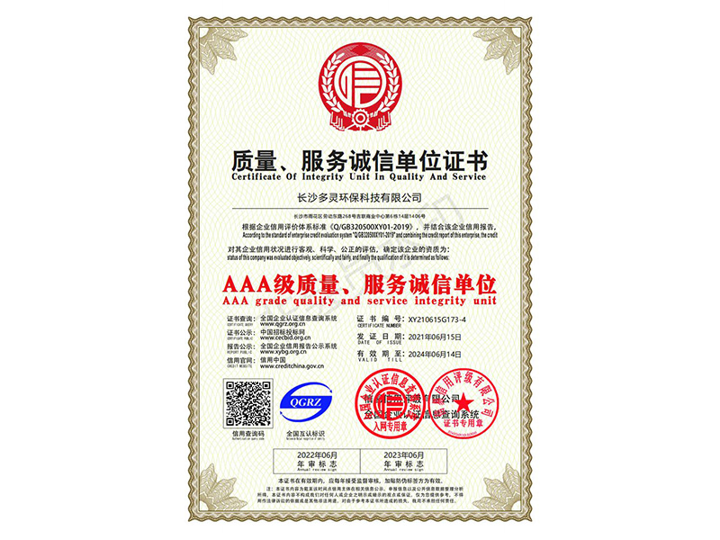 質(zhì)量、服務(wù)誠信單位